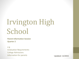 PowerPoint from 2nd Quarter Parent Information Session