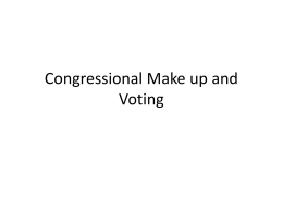 Congressional Make up and Voting