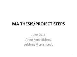 MA Thesis/Project Steps PPT Ресурс