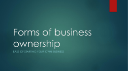 Chapter 6 Forms of Business Ownership
