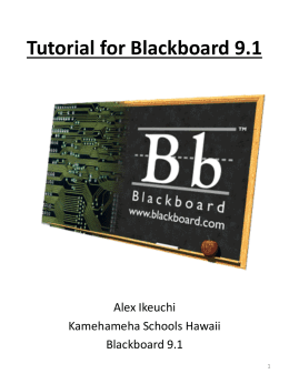 Tutorial for Blackboard 9.1 - KS Blogs