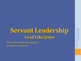Servant Leadership Lead Like Jesus