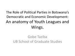 The Role of Political Parties in Botswana`s Democratic