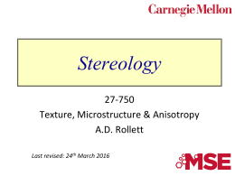 Stereology, Image Analysis - Carnegie Mellon University