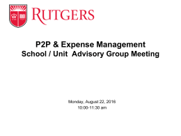 Expense and Travel Management Implementation Meeting 7