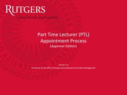 Part-Time Lecturer Appointment Process
