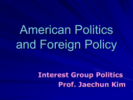 Politics by Interest Groups