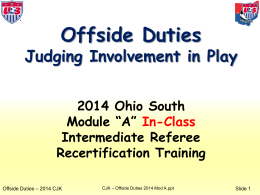 Offside: Involvement in Active Play