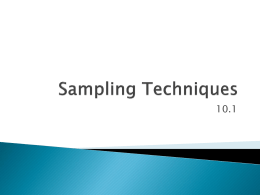 10.1 Sampling Techniques Qualitative Research