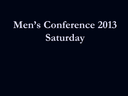 Men*s Conference 2013 Friday