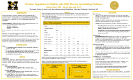 Emotion Regulation in Children with ASD: Risk for