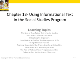 Chapter 13- Using Informational Text in the Social Studies Program