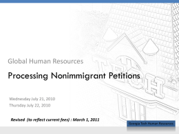 Processing Nonimmigrant Petitions - Georgia Tech Office of Human