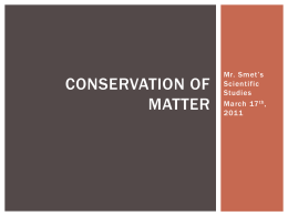 Conservation of Matter