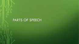 Parts of Speech Review supporting power point