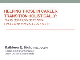 Conference Presentation to California Career Development