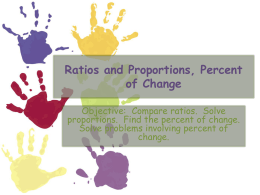 Equations: Solving Ratios, Proportions and Percent of Change