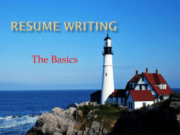 Resume Writing 101 - York College