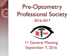 Pre-Optometry Professional Society - UH POPS 2016-2017