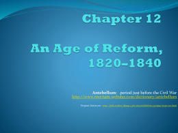 An Age of Reform, 1820-1840