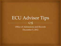 ECU Advisor Tips - East Central University