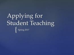 Applying for Student Teaching - University of Nebraska at Kearney