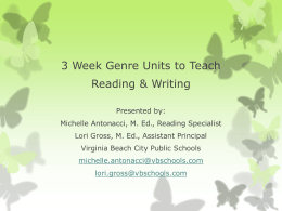 3 Week Genre Units to Teach Reading and Writing