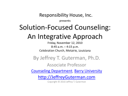 Mastering the art of solution-focused counseling