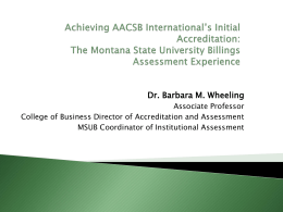 Achieving AACSB International`s Initial Accreditation