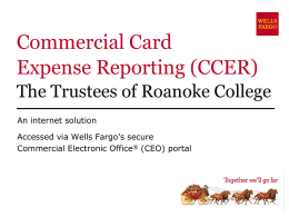 Commercial Card Expense Reporting (CCER)