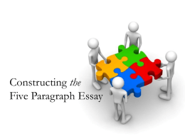 Five Paragraph Essay Samples - Writing