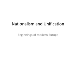 Nationalism and Unification
