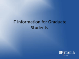 IT Information for Graduate Students