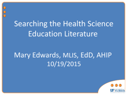 Searching the Health Science Education Literature