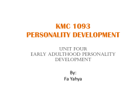Early Adulthood Personality Development