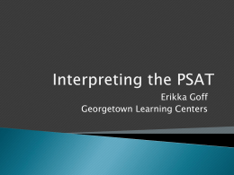 Interpreting the PSAT_2016 - Albemarle County Public Schools