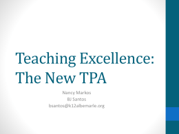 Teaching Excellence: The New TPA