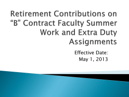 Retirement Contribution Presentation