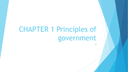 CHAPTER 1 Principles of government