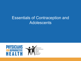 Essentials of Contraception and Adolescents