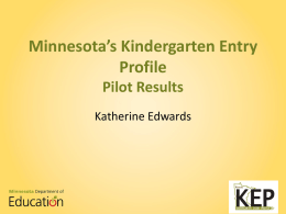 A2 Kindergarten Entry Profile Assessment