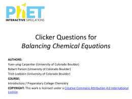 Balancing Chemical Equations - Clicker