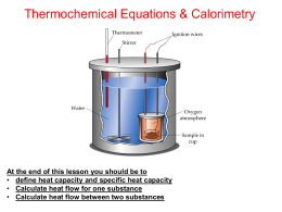 Thermochemical Equations and Calorimetry