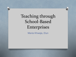Teaching through School-Based Enterprises