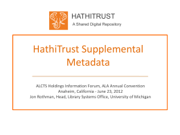 HathiTrust Supplemental Metadata