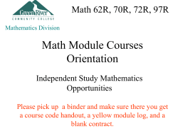 Math Module Courses