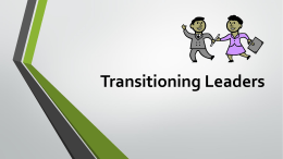 Transitioning Leaders