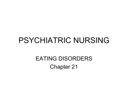 Eating and Sexual Disorders