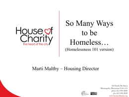 Homelessness…From the Outside - MESH-MN