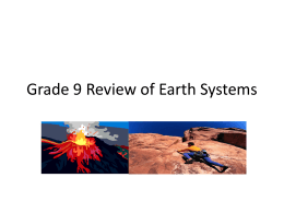 Grade 9 Review of Earth Systems
